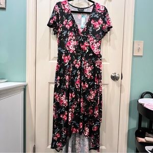 NWT Floral Faux Wrap Dress